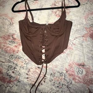 White fox corset top